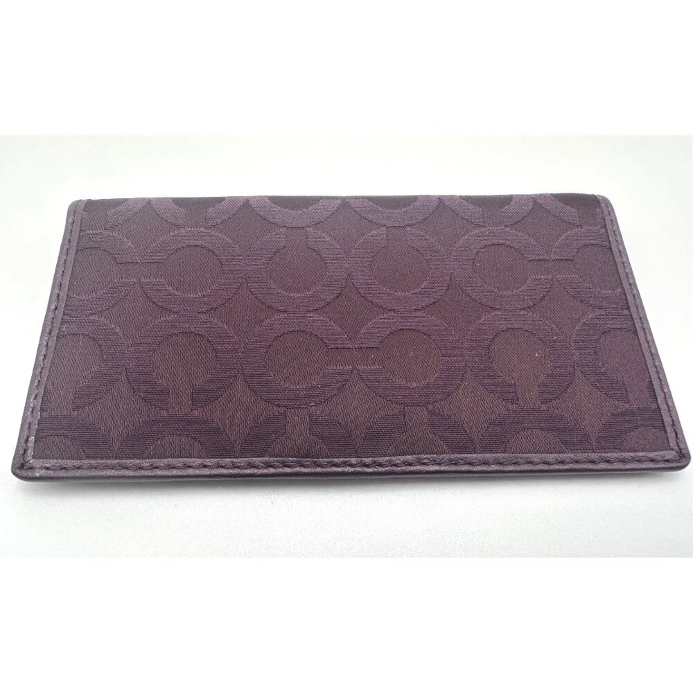 Vintage Coach Signature Checkbook Wallet Burgundy